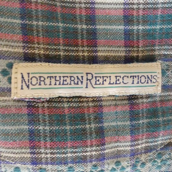 Northern Reflections Blue Checkered Medium Button Down Shirts - Picture 4 of 4